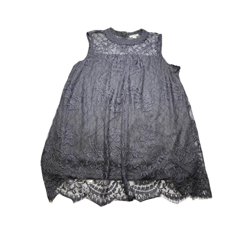 Ultra Pink Lace Sleeveless Top Womens Medium Black Sheer Lace‎ Boho Romantic